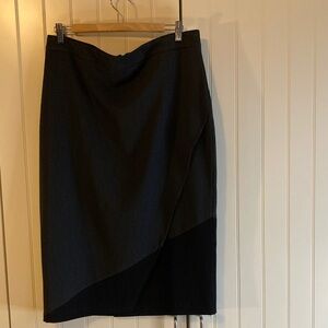 Unique Grey and Black Vancouver Made Below the Knee Skirt